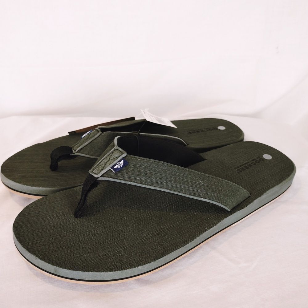 Dockers Hunter Green Brushed Eva Flip Flops Mens Size XL 12-13 - Picture 9 of 9